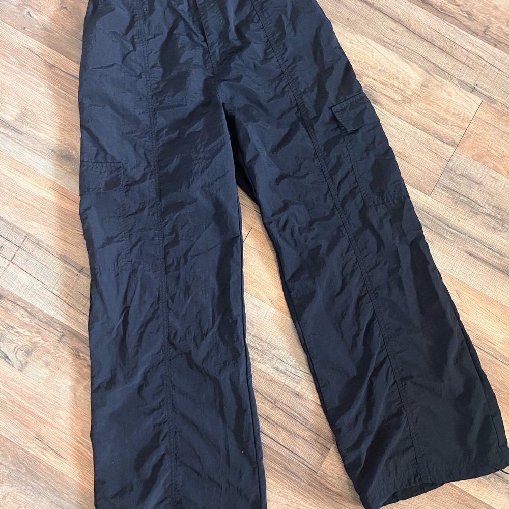 Love Tree Black Wide-Leg Cargo Pants